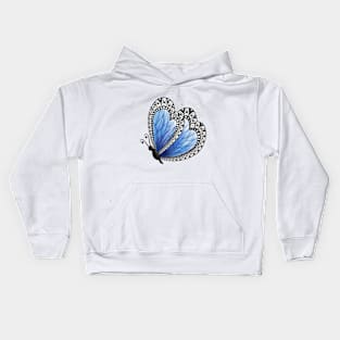 Blue fairy butterfly Kids Hoodie